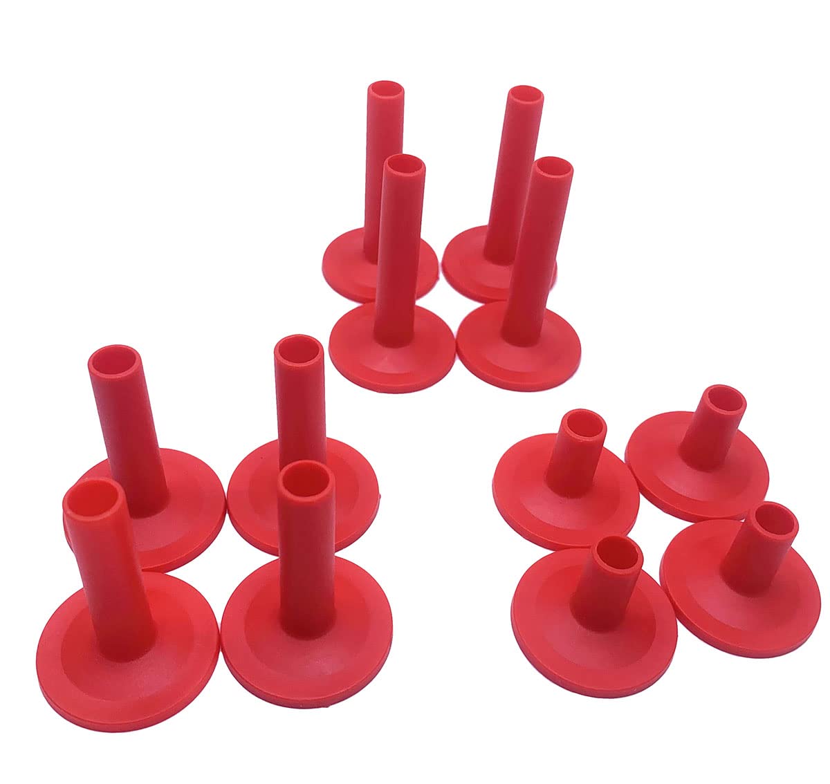 Jiayouy Plastic Long /Medium /Short Flanged Cymbal Sleeves 8mm for Percussion Drum Kit Part 12 Pack (Red)