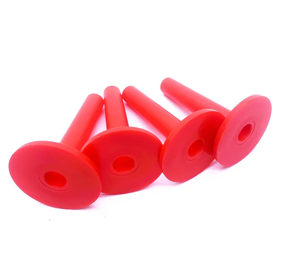 Jiayouy Plastic Long /Medium /Short Flanged Cymbal Sleeves 8mm for Percussion Drum Kit Part 12 Pack (Red)