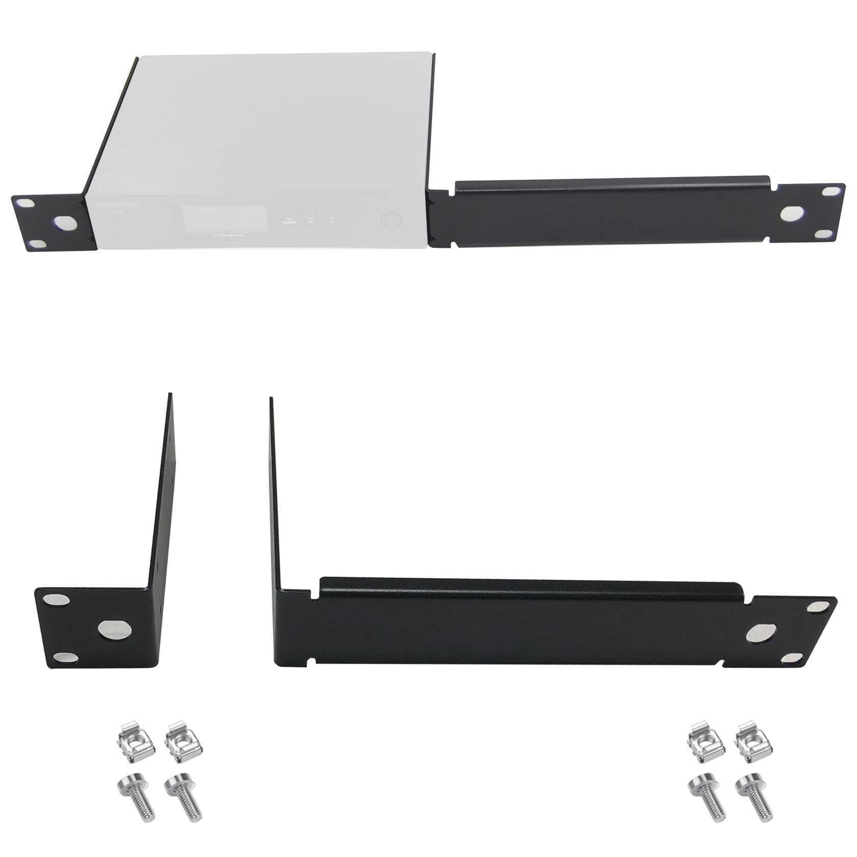 RhymKawa Rackmount Bracket Kit fit for Sure QLXD4 Single Receiver Wireless System Mount on 1U Standard 19'' Rack Distribution