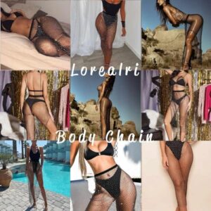 Lorealri Crystal Mesh Skirt Black Rhinestone Fishnet Cover Up Skirt Split See Through Dress Swimsuit Night Club Coachella Outfits Belly Accessories Jewelry for Women and Girls