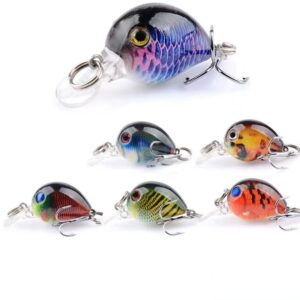 crankbaits fishing lures baits，mini fishing lure swimbaits micro crank baits topwater lures for freshwater saltwater bluegill pumpkinseeds trout perch with tackle boxes (m02)