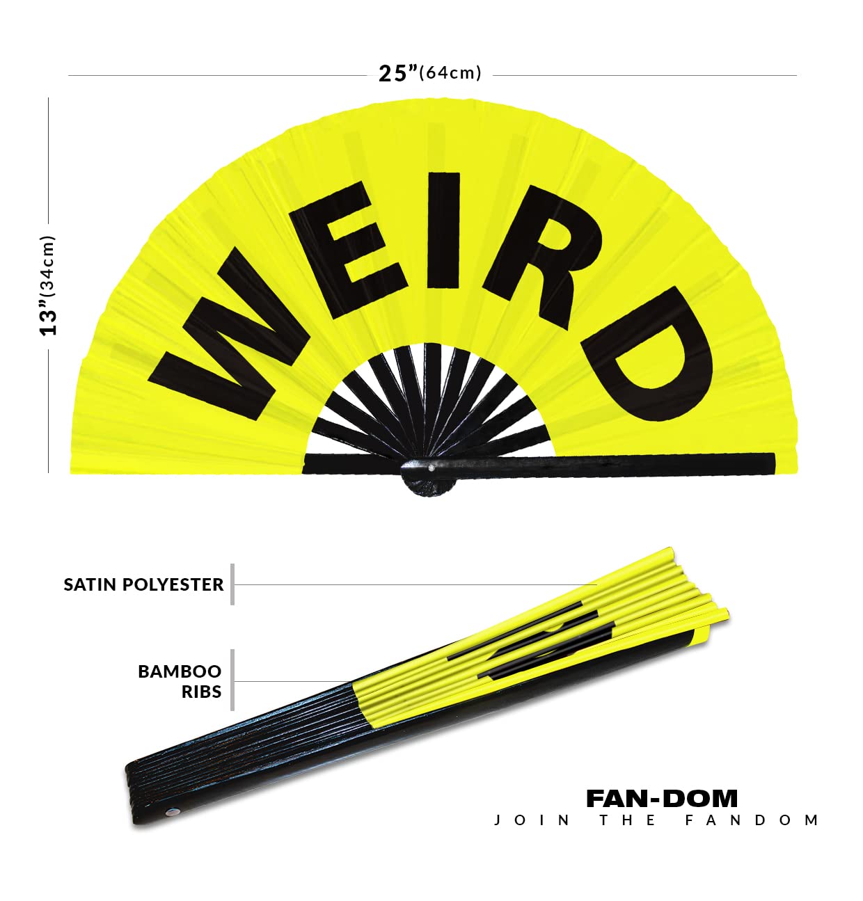 Weird Hand Fan Foldable Bamboo Circuit Hand Fan Funny Gag Words Slang Expressions Statement Gifts Festival Accessories Rave Handheld Circuit Event Clack Fans (Yellow)