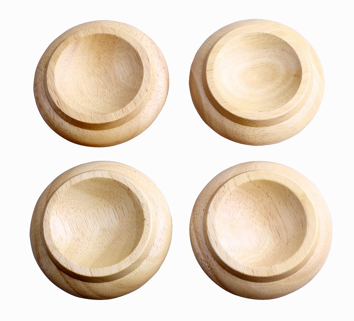 4 Pcs Solid Wood Upright Piano Caster Cups,Furniture Caster Cups,HilerPunk Sofas Beds Chairs Wheel Caster Cups Pads,with Non-Slip & Anti-Noise Felt Pads,for Hardwood Floor Protectors-Natural Wood