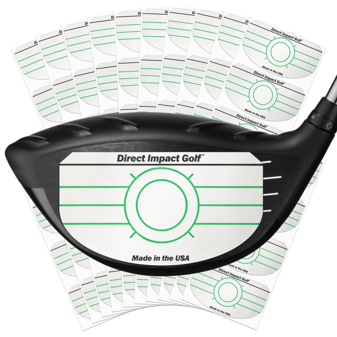 Direct Impact Golf Ultra-Thin Golf Impact Tape 100 Driver Labels - Instant Feedback for Increased Distance, Accuracy, Consistency