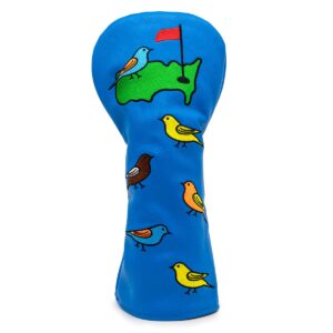 barudan golf driver head cover 460cc, blue birdie golf driver headcover for men golfer, synthetic leather golf club protective case