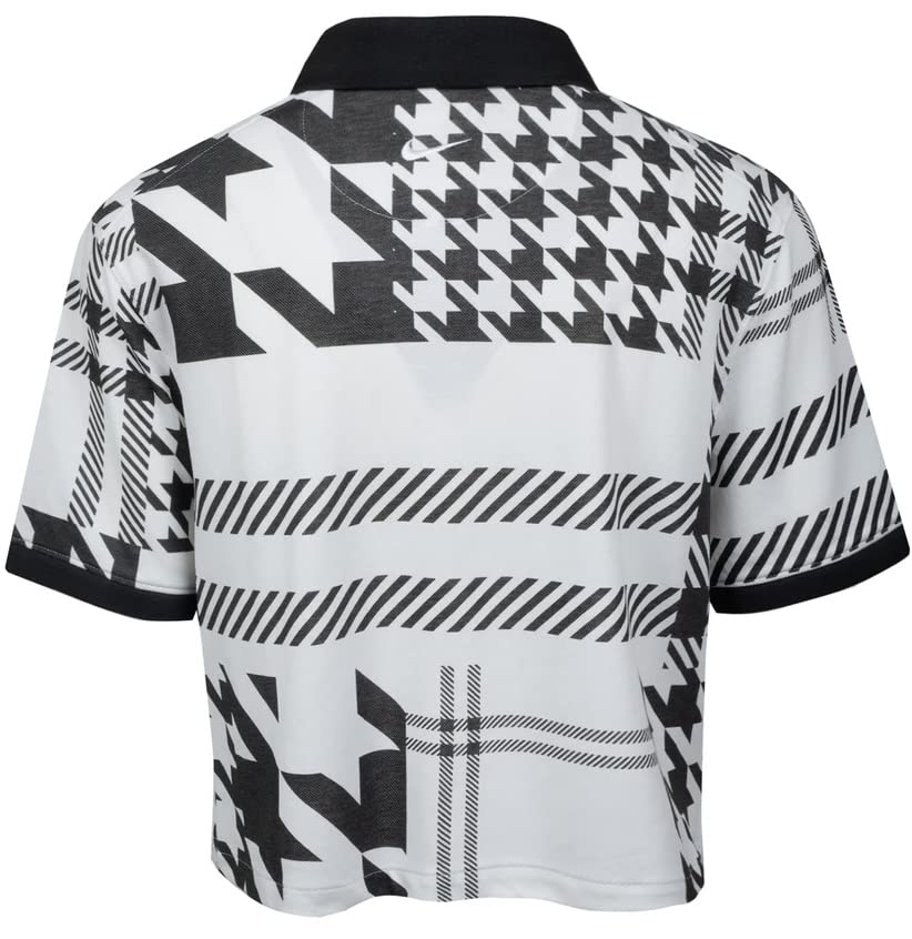 Nike Women's Plaid Golf Polo Shirt (X-Large) White/Black