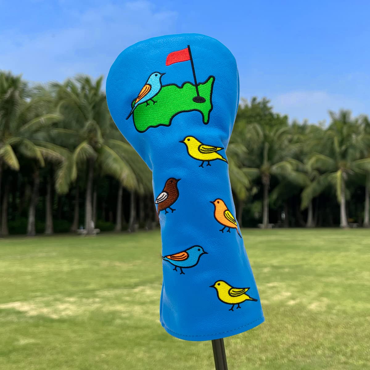 Barudan Golf Fairway Wood Head Cover Headcover, Birdie & Green Golf Fairway Headcover Interchangeable # 3 4 5 7 X Fairway Head Cover Golf Protective Case Blue