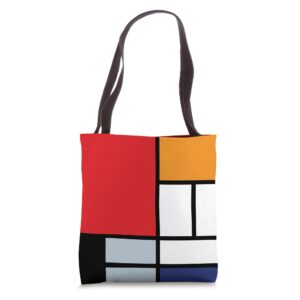 piet mondrian - composition with large red plane modern art tote bag