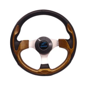 replacement boat steering wheel 12-1/2 inch pontoon boat accessories marine aluminum 3 spoke for yacht speedboat cruiser