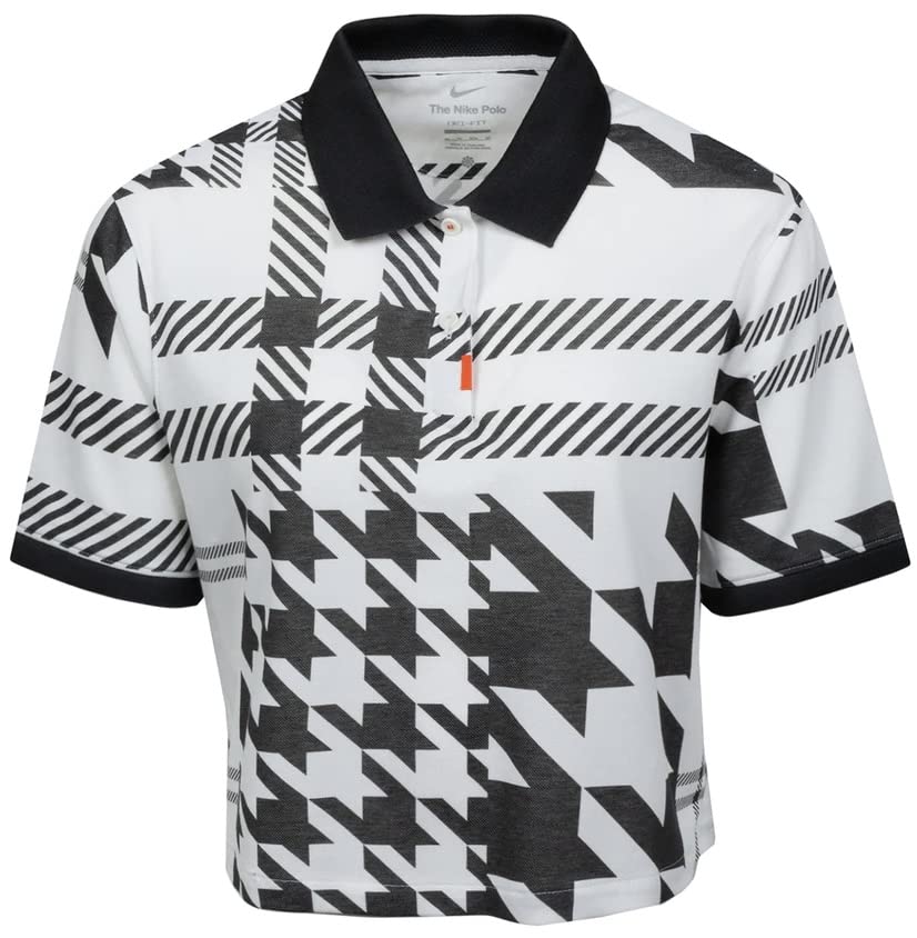 Nike Women's Plaid Golf Polo Shirt (X-Large) White/Black