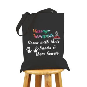 VAMSII Massage Therapist Gifts Tote Bag Massage Therapy Gifts Massage Therapist Supplies Bag Masseuse Gifts Massagist Gift(Massage Therapist tote)