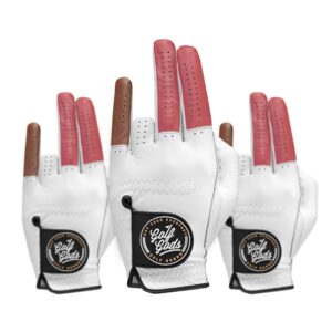 Golf Gods - Golf Glove 'Shocker' 3 Pack (Medium - Left), White,Brown