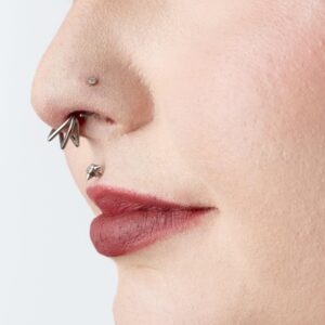 Pierced Owl 16GA G23 Implant Grade Titanium Triple Chevron Hoops Hinged Segment Ring (Black)