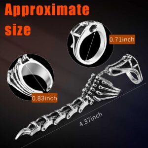 Taiyin 2 Pcs Scorpion Ring Halloween Cosplay Ring Silver Scorpion Ring Gothic Knuckle Joint Finger Ring Adjustable Scorpion Ring for Halloween Cosplay Costume Accessories