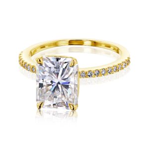 Kobelli 2.80ct Moissanite Radiant Petite Shank Engagement Ring 14K Gold - white-gold / 6.5 G-H