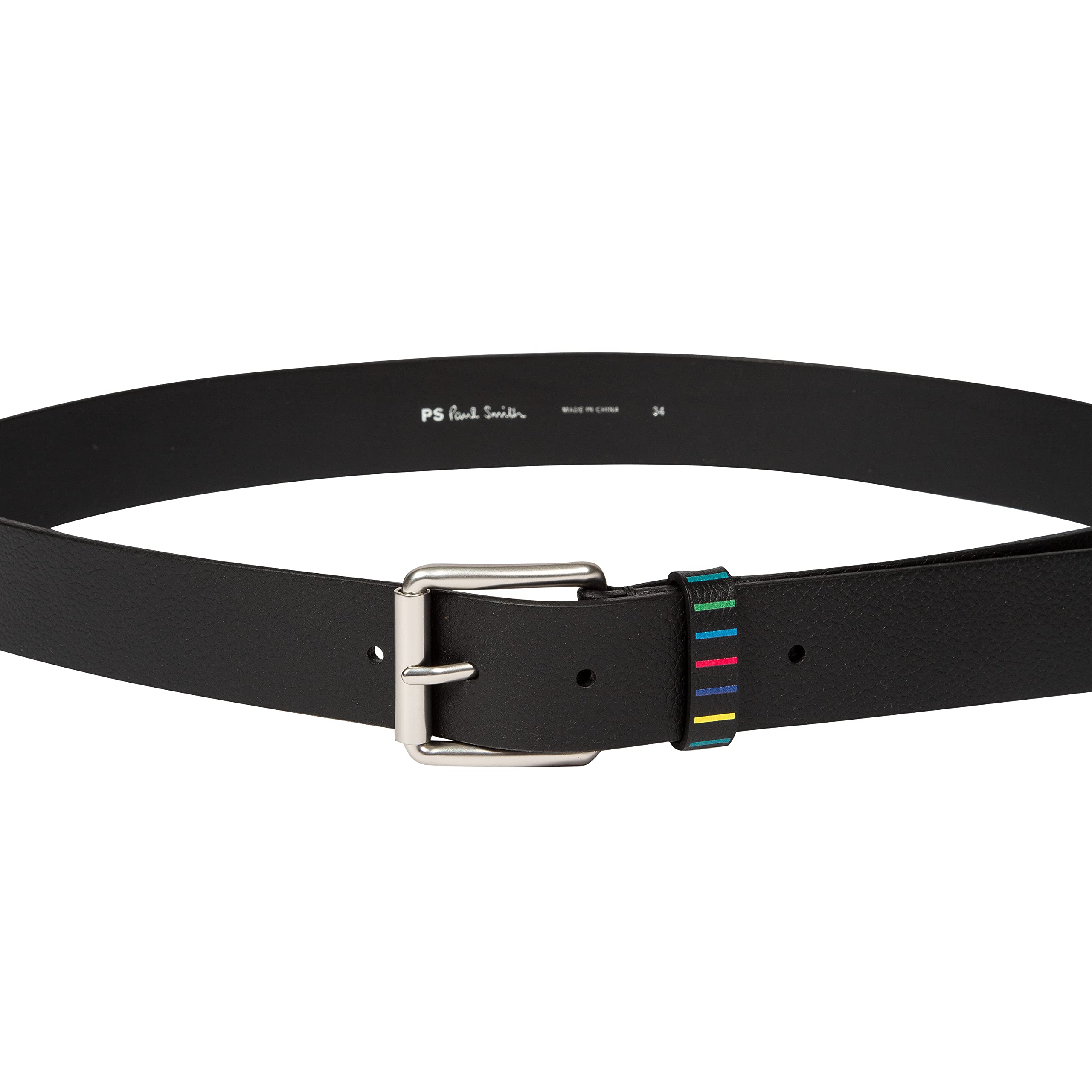 PS Paul Smith Men Belt Ps Reflective, Black, 34