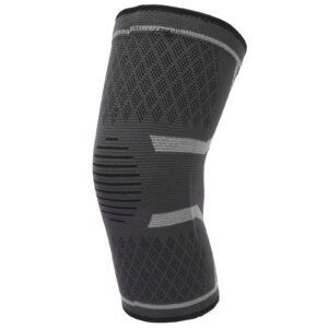 knee compression sleeve, breathable non‑slip protection knee support brace for joint pain relief, meniscus tear, arthritis, acl, mcl, sports, injury recovery, sports (grey)(large)