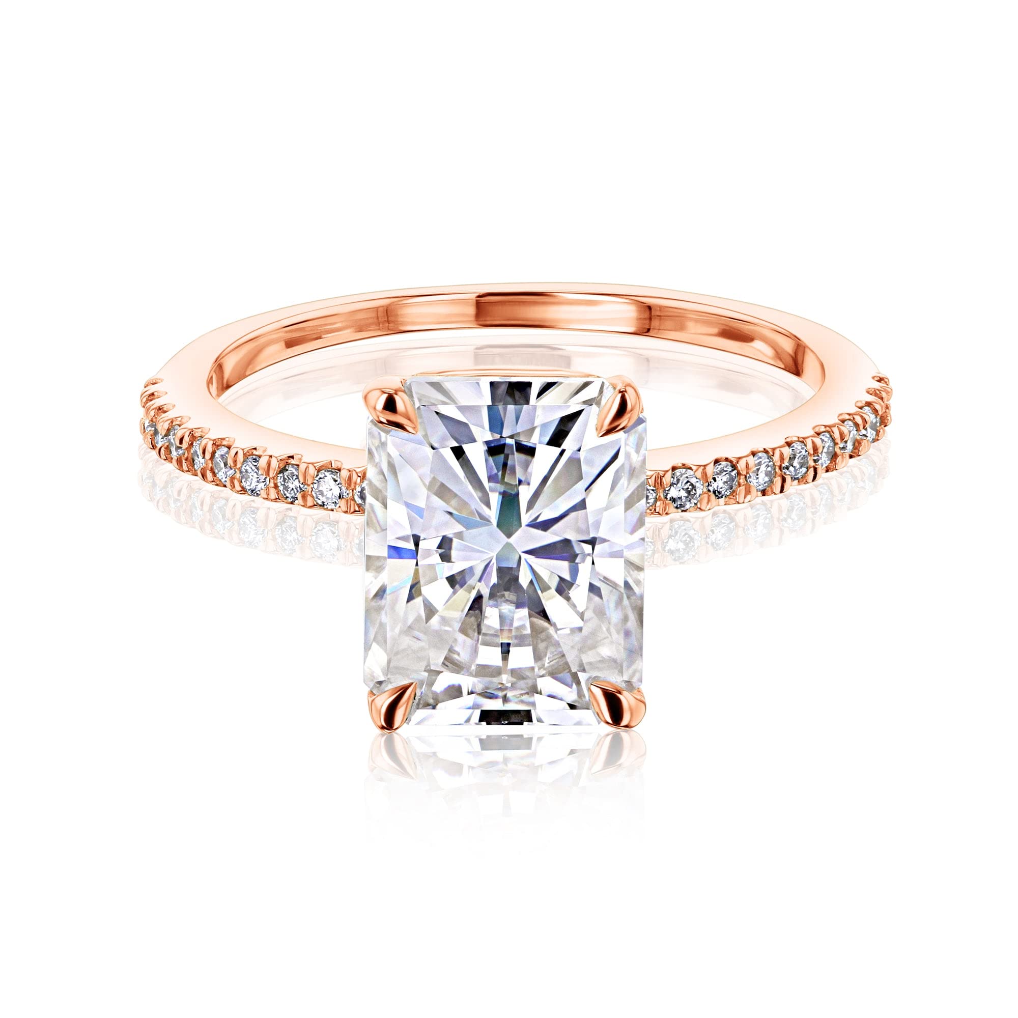 Kobelli 2.80ct Moissanite Radiant Petite Shank Engagement Ring 14K Gold - white-gold / 6.5 G-H