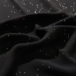 Gzcvba Chiffon Shawls Scarves Wraps for Bridal Wedding Party Evening Dress and Special Occasion Dresses Women Large Sparkly Shawl (Black B, 74.8 * 27.6in)