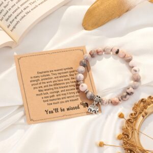 HGDEER Retirement Gift for Woman, Best Moving Going Away Farewell Gifts for Coworkers Teacher Good Luck Bracelet