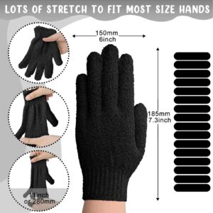 Handepo 16 Pairs Winter Stretchy Warm Knit Gloves Cotton Gloves for Cold Weather (Black,Small)