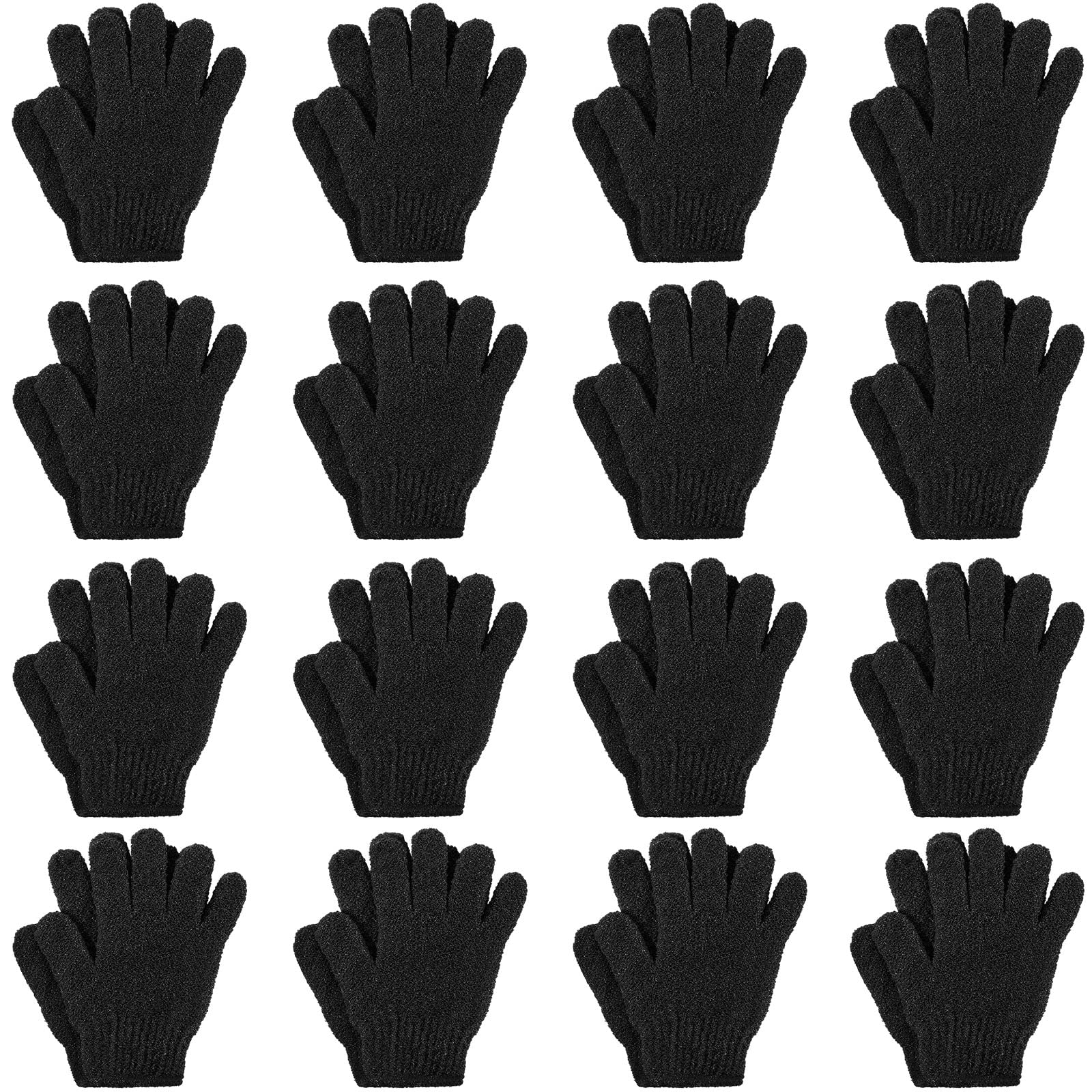 Handepo 16 Pairs Winter Stretchy Warm Knit Gloves Cotton Gloves for Cold Weather (Black,Small)