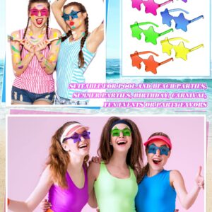 6 Pairs Star Shaped Rimless Sunglasses Neon Glasses Colored Transparent Neon Accessories for Halloween Women Men Party(Bright Color)