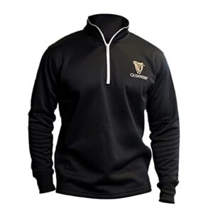 guinness black quarter zip performance top official merchandise pullover 1/4 zip athletic fleece