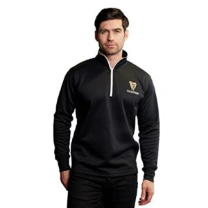 Guinness Black Quarter Zip Performance Top Official Merchandise Pullover 1/4 Zip Athletic Fleece