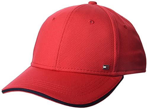 Tommy Hilfiger Men’s Cotton Billy Adjustable Flap Baseball Cap Apple Red