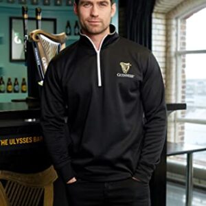 Guinness Black Quarter Zip Performance Top Official Merchandise Pullover 1/4 Zip Athletic Fleece