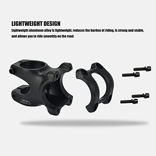 Demeras Bike Stem Riser, Bike Handlebar Stem Aluminum Alloy Hollow Design Wear Resistant Black for Mountain Bike for Road Bike