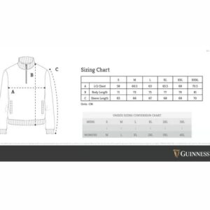 Guinness Black Quarter Zip Performance Top Official Merchandise Pullover 1/4 Zip Athletic Fleece