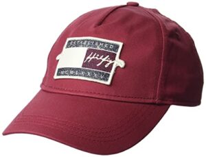 tommy hilfiger men's signature badge baseball cap burnt russet