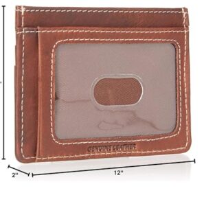 Lucky Brand Men's Embossed Card Case, Leather Western-Brown, One Size