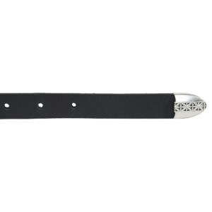 Lucky Brand Women Style Fashion Leather Belt, Western Buckle-Black, XL (34-35")