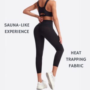 NANOHERTZ Sauna Sweat Suit Weight Loss Shapewear Pants Leggings Pockets Waist Trainer Body Shaper Sweatsuit Fitness Gym Women Girls