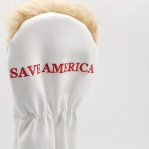 Donald Trump 2024 Save America Golf Driver Headcover | Great Gift for Republican Golfers | Premium Leather Exterior and Soft Protective Interior Fits Any Size Driver, MAGA