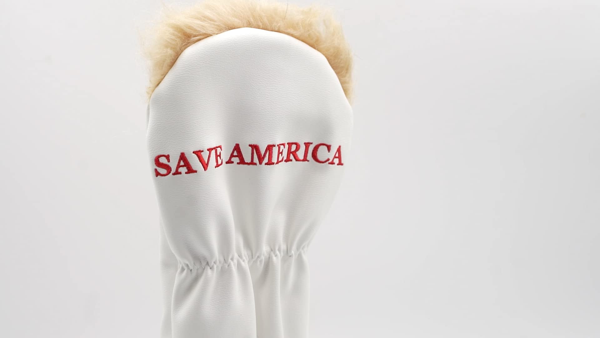 Donald Trump 2024 Save America Golf Driver Headcover | Great Gift for Republican Golfers | Premium Leather Exterior and Soft Protective Interior Fits Any Size Driver, MAGA