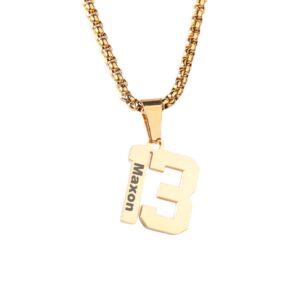 custom engraved gold number necklace - jersey number pendant for athletes - personalized sports jewelry (13)