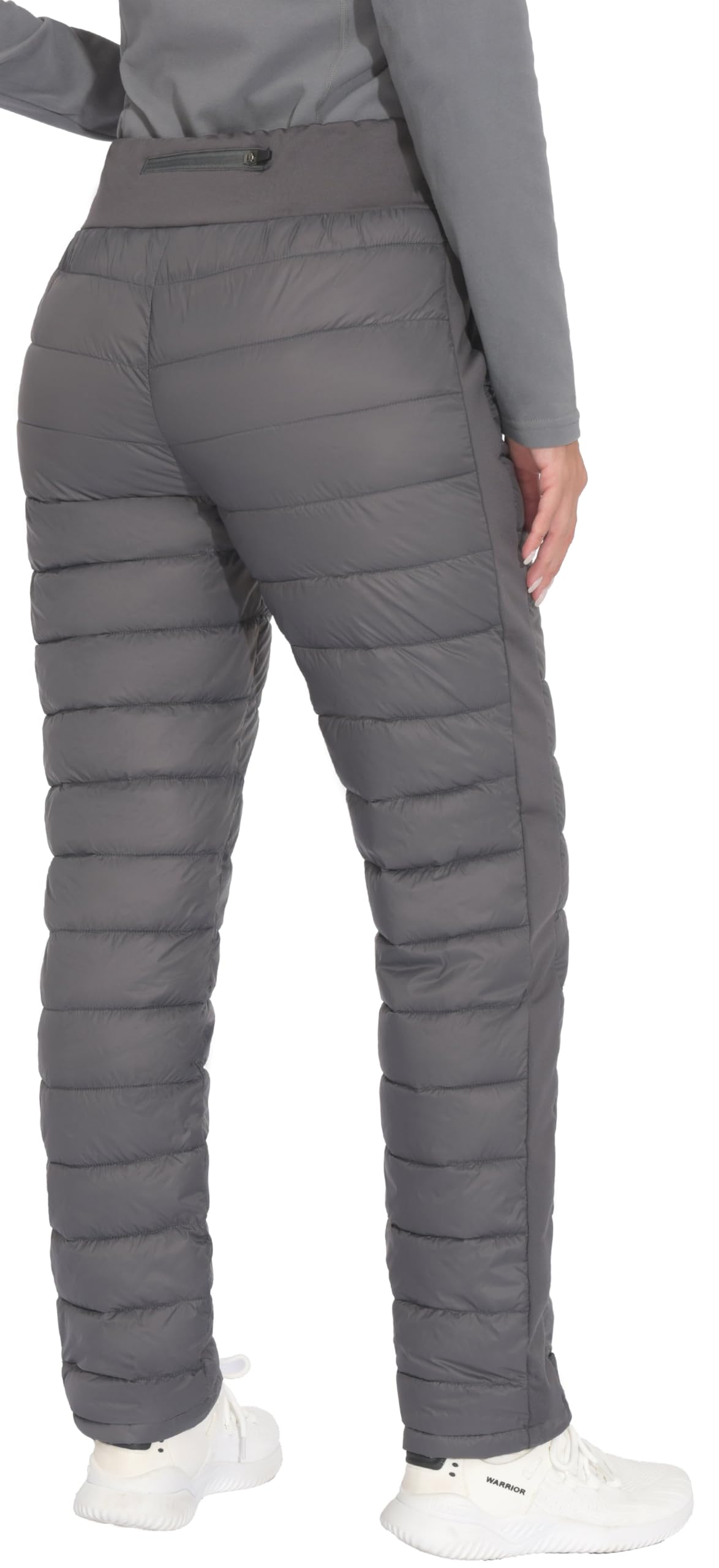 Little Donkey Andy Women's Down Pants Lightweight Insulated Puffy Sweat Pants High Waist Warm Puffer Quilted Trousers for Women Snow Winter Outdoor Camping Running Golf Jogging Hiking, Grey, X-Large