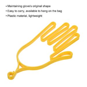 PATIKIL Golf Gloves Stretcher, 1 Pack Plastic Keeper Support Rack Holder Dryer Hanger Frame for Sports Gloves Maintenance, Yellow