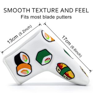 Golf Putter Cover Blade Sushi Putter Covers Golf Club Head Covers Putter Headcover for Blade Leather Golf Blade Putter Head Covers with Magnetic for Taylormade Odyssey Scotty Cameron Ping