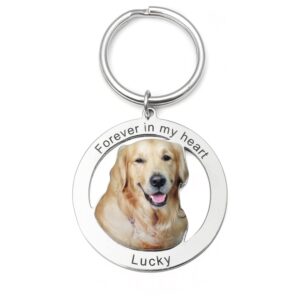 Portrait Your Pet Photo Key Chain Personalized Dog Keychain Custom Picture Keyrings Dog Photo Keyring Pet Keepsake JewelryPet Lover Gift