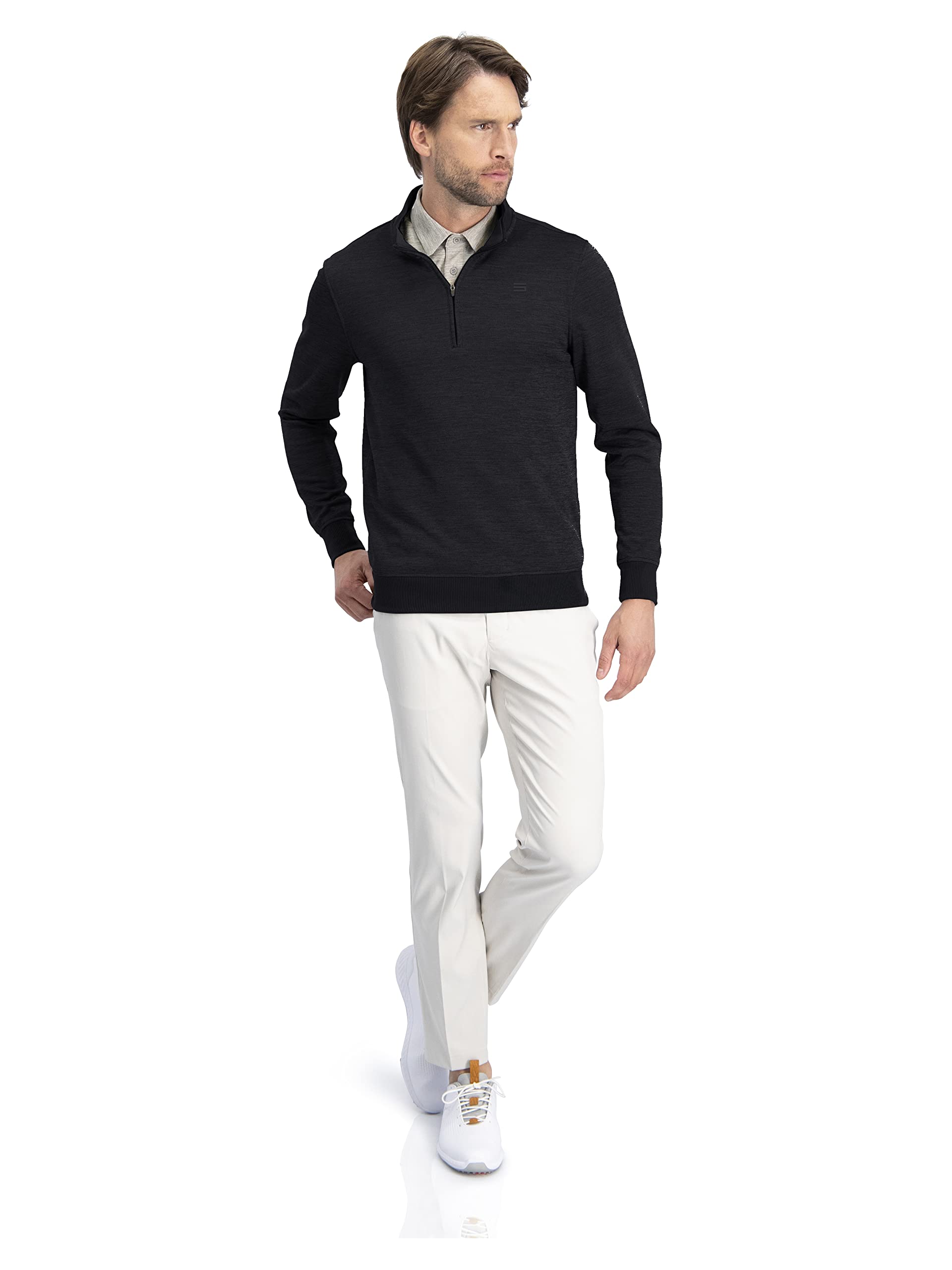 Three Sixty Six Dry Fit Pullover Sweaters for Men - Quarter Zip Fleece Golf Jacket - Tailored Fit