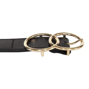 Lucky Brand Women Bold Fashion Statement Belts, Leather Double Ring-Black, M (28-30")