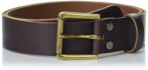 lucky brand men casual leather belt, roller buckle with rivets-brown, 38