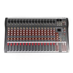 kinhall 16 channel professional bluetooth live studio audio mixer power mixing console, professional audio mixer soundboard console desktop, connect wired/wireless/condenser microphone