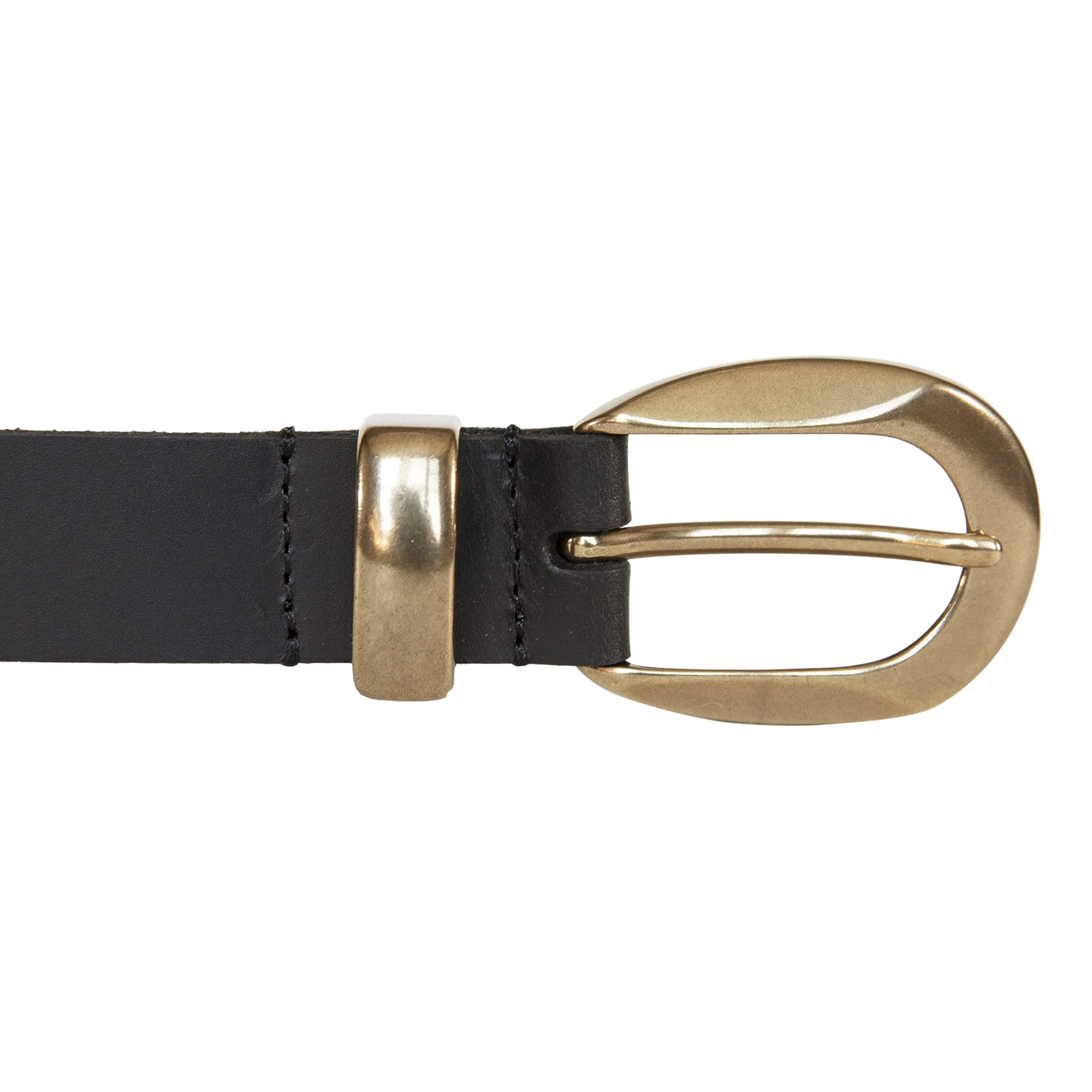 Lucky Brand Women Leather Bold Fashion Statement Belts, Sculpted Buckle-Black, M (28-30")