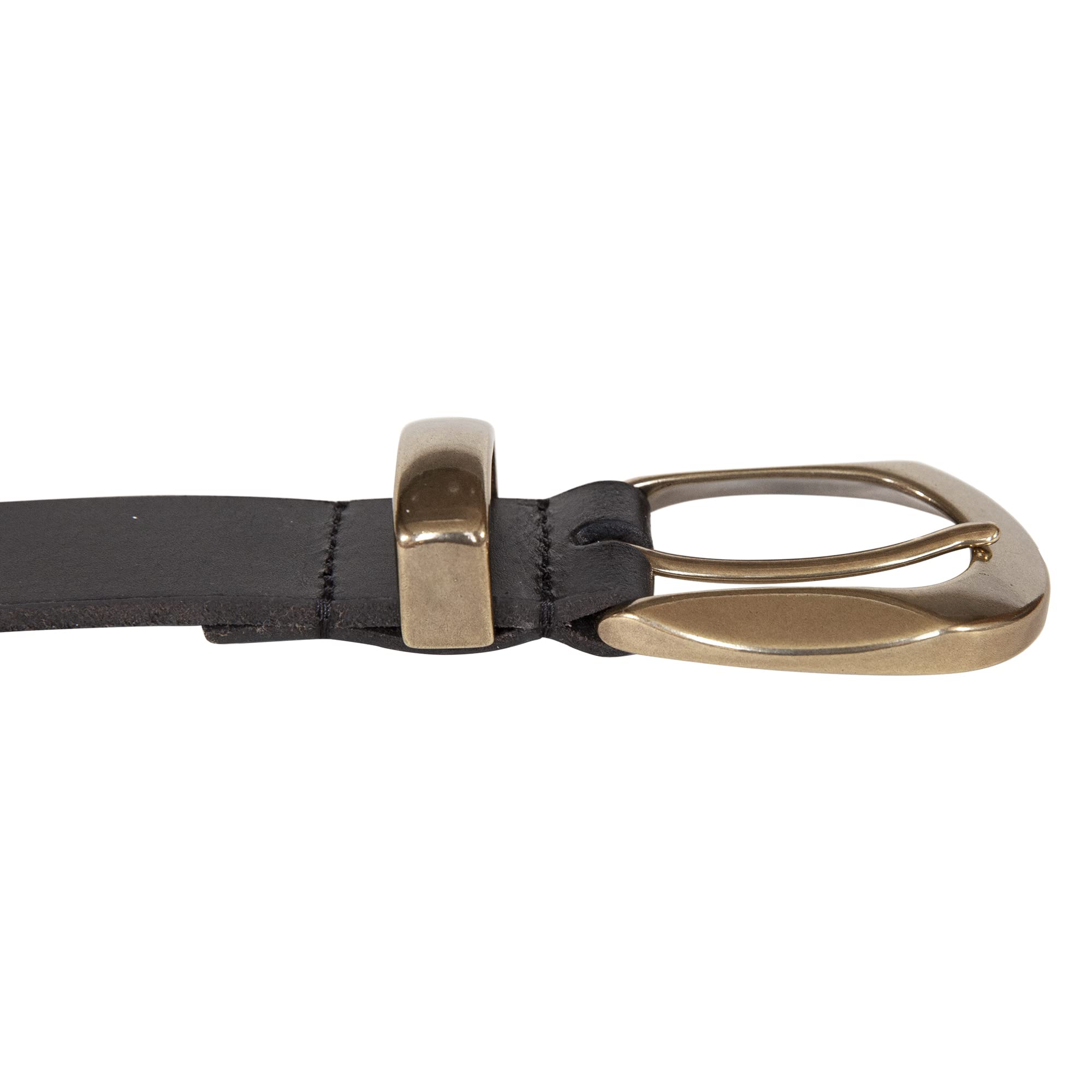 Lucky Brand Women Leather Bold Fashion Statement Belts, Sculpted Buckle-Black, M (28-30")